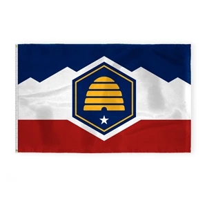 5'X8' 200D Nylon 1ply Utah(Design 2023) Flag | https://www.bestnamebadges.com