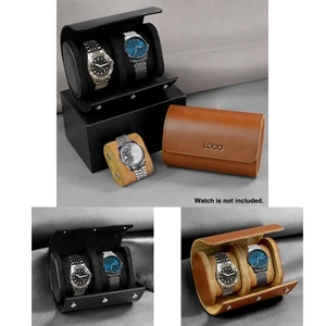 Portable PU Leather Two-Slot Watch Storage Display Gift Box