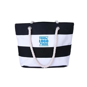 Canvas Tote Beach Bag With Zipper | https://www.bestnamebadges.com