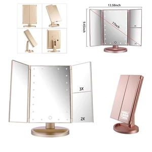 Tri-Fold Lighted Vanity Mirror with 21 LED Lights