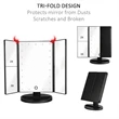 Tri-Fold Lighted Vanity Mirror with 21 LED Lights | https://www.bestnamebadges.com