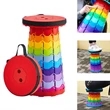 Round Cake Shape Portable Collapsible Retractable Stool | https://www.bestnamebadges.com
