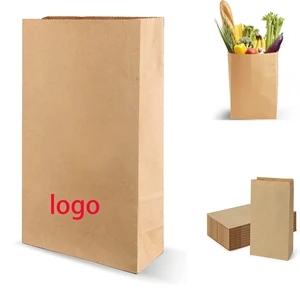 Square Bottom Recyclable Kraft Brown Paper Lunch Bags