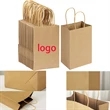 Square Bottom Recyclable Kraft Brown Paper Bags With Handles | https://www.bestnamebadges.com