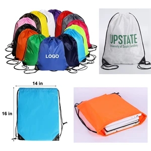 16" x 14" Waterproof Polyester Drawstring Backpack