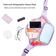 Clear PVC Iridescence Waist Bag Stadium Approved Fanny Pack | https://www.bestnamebadges.com