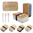 Custom Bamboo Lid Lunch Bento Box Set | https://www.bestnamebadges.com