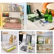 Stackable PET Clear Desktop Organizer Storage Basket | https://www.bestnamebadges.com