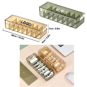 Stackable Bus-Shaped 8-Slot Data Cable Sorage Box w/ Lid