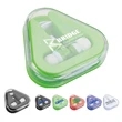 Promotional Earbuds Triangle Case printed Portable Earbuds | https://www.bestnamebadges.com