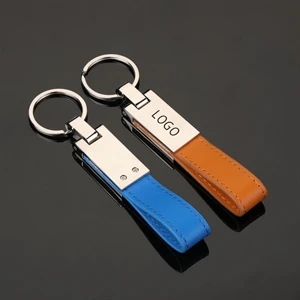 Leather Keychain for Car Home Key Ring Strap Holder