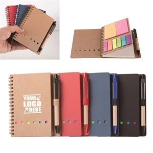 Pocket Spiral Notebook with Sticky Notes&Pen | https://www.bestnamebadges.com