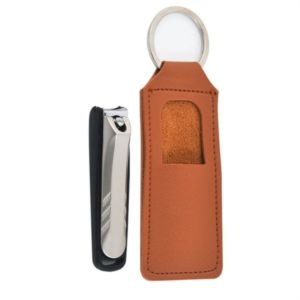Leather Keychain with Nail Clippers Set Manicure Kit