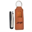 Leather Keychain with Nail Clippers Set Manicure Kit | https://www.bestnamebadges.com