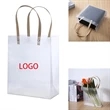 Frosted Clear Waterproof Plastic Gift Bag With Handle | https://www.bestnamebadges.com