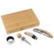 4 Piece Bamboo Wine Gift Set | https://www.bestnamebadges.com