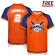 Custom 2-Button Front Baseball Jersey (Full Dye Sublimated) | https://www.bestnamebadges.com
