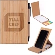 4x6 Bamboo Phone Holder Notepad & Pen Set with Sticky Notes | https://www.bestnamebadges.com