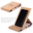 4x6 Bamboo Phone Holder Notepad & Pen Set with Sticky Notes | https://www.bestnamebadges.com