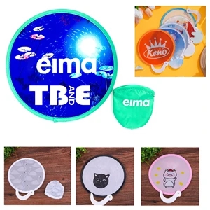 Full Color Fold Up Flying Disc W/ Pouch