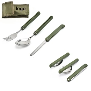 Stainless Steel Foldable Cutlery Set Travel Portable Fork