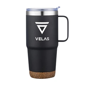 Akira Travel Mug w/Cork Bottom - 24oz | https://www.bestnamebadges.com