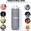 Custom 20oz Foldable Silicone Water Bottle | https://www.bestnamebadges.com