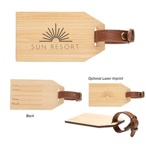 Outbound Bamboo Luggage Tag | https://www.bestnamebadges.com