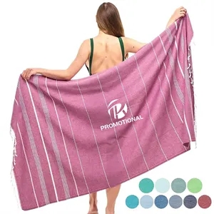 Turkish Beach Quick Dry Towels with Tassel | https://www.bestnamebadges.com