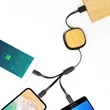 3 in1 Custom Bamboo Retractable Charging Cable | https://www.bestnamebadges.com