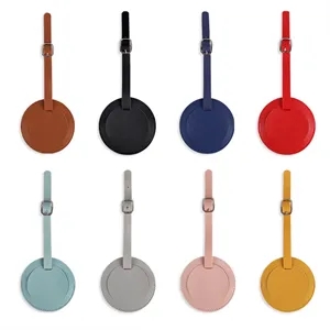 Round Leather Luggage Tag