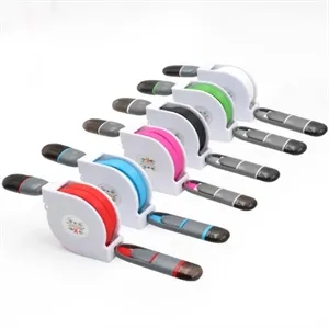 ASCOT Self-spooling USB charging cable for iPhone and Androi | https://www.bestnamebadges.com