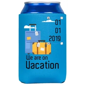 Custom Print Vacation Can Cooler | https://www.bestnamebadges.com