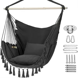 Home Macrame Hanging Hammock Chair | https://www.bestnamebadges.com
