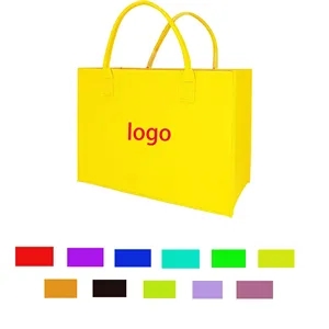 Felt Material Large Portable Folding Tote Bag With Handle