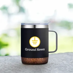12 oz. Stainless Steel Mug with Cork Bottom | https://www.bestnamebadges.com