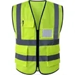 Hi Vis Class 2 Recycled Reflective Safety Vest W/ 5 Pockets | https://www.bestnamebadges.com