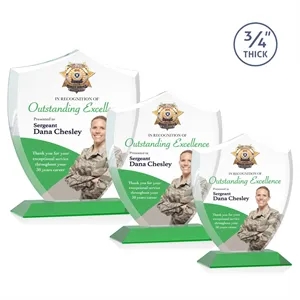 Scudo Shield VividPrint™ Award - Green | https://www.bestnamebadges.com