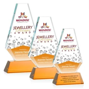 Kingsley VividPrint™ Award on Newhaven Base - Amber | https://www.bestnamebadges.com