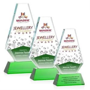 Kingsley VividPrint™ Award on Newhaven Base - Green | https://www.bestnamebadges.com