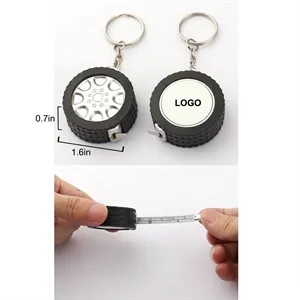 Wheel Keychain w/ Tape Measure - Heat Transfer