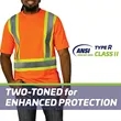 Hi Vis Reflective X-Back Class 2 Safety T-Shirt w/ Pocket | https://www.bestnamebadges.com