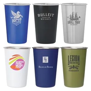 Dubliner Stainless Steel Pint Glass Cup | https://www.bestnamebadges.com