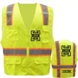 Hi-Vis Class 2 Reflective Safety Mesh Zipper Vest 6 Pockets | https://www.bestnamebadges.com