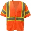 Hi Viz Class 3 Reflective Tape Mesh Safety Zip Pocket Vest | https://www.bestnamebadges.com