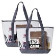 Custom Waterproof PVC Clear Beach Travel Zipper Tote Bag | https://www.bestnamebadges.com
