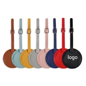 Round Leather Travel Luggage Tag