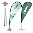Custom 11ft Full Color Adversting Beach Flag Kit | https://www.bestnamebadges.com