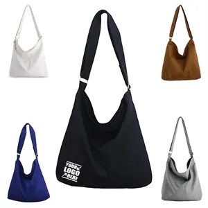 Large Size Casual Canvas Tote Crossbody Handbag | https://www.bestnamebadges.com