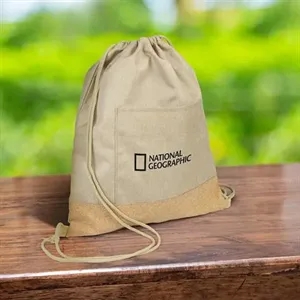 Cork Drawstring Bag | https://www.bestnamebadges.com